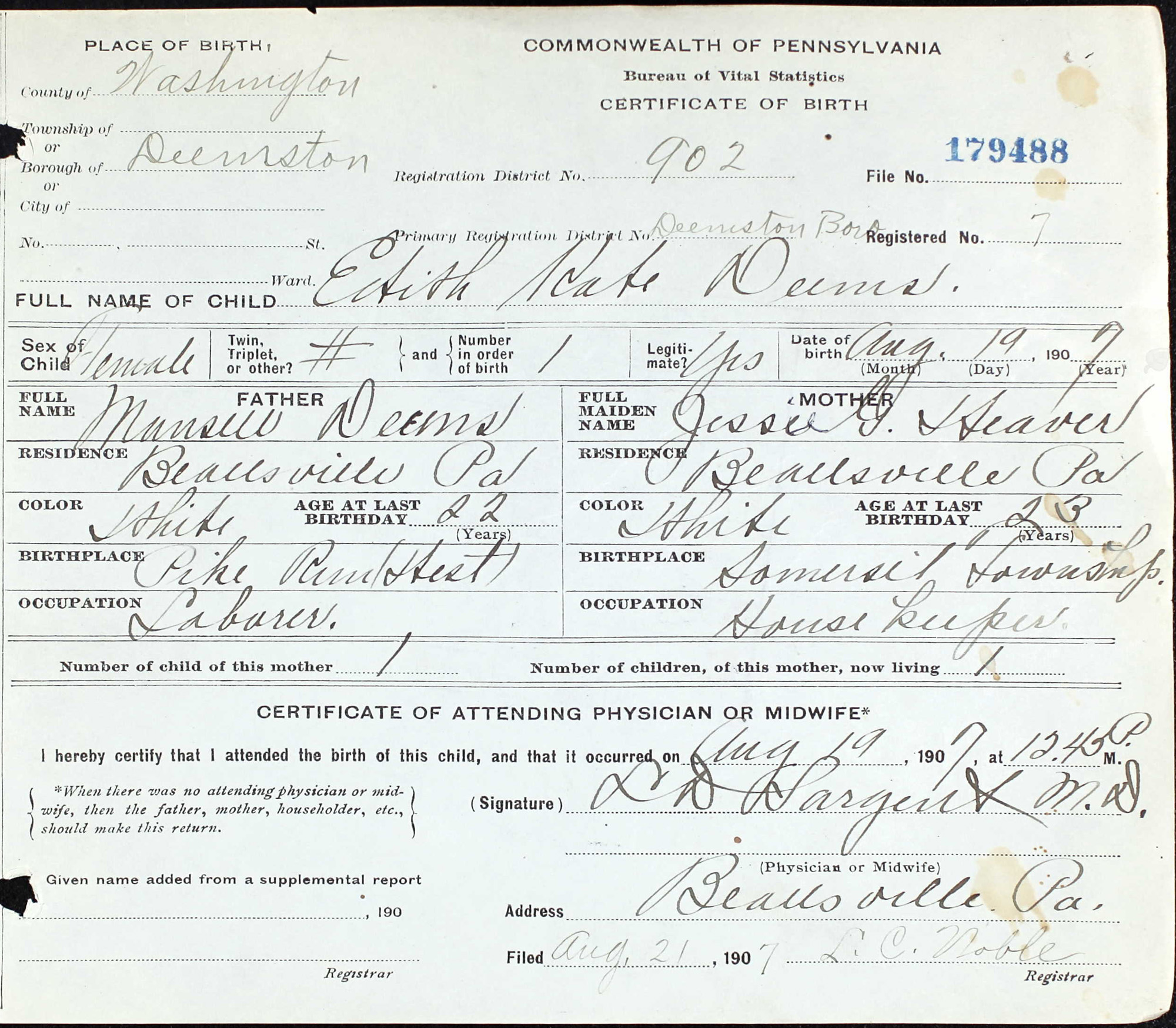 birth certificate